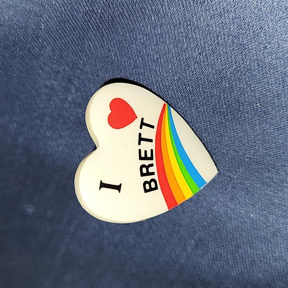 Vintage I ❤️ Brett pin
